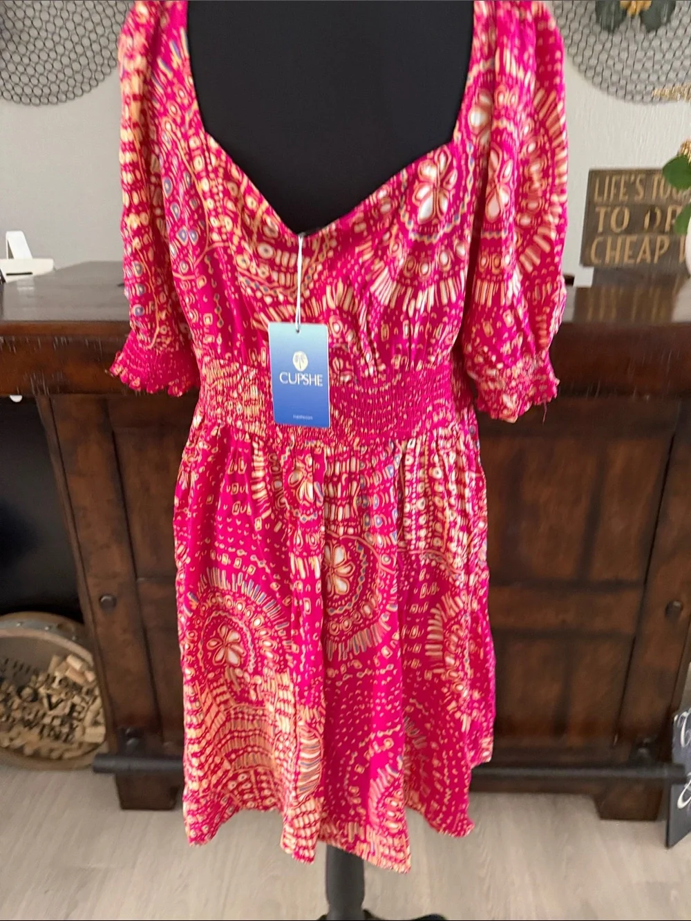 Cupshe Pink Multicolor Printed Beach Cover-Up - Picture 7 of 13